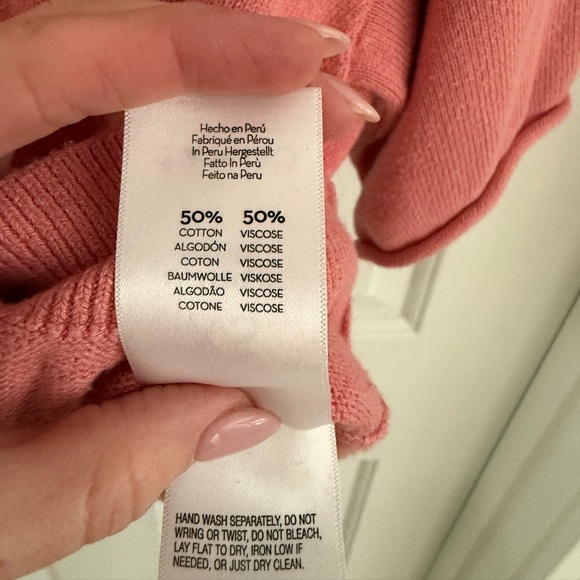 MOTHER The Boxy Crop V-Neck Short Sleeve Sweater Top Pink Size XS - Picture 5 of 11